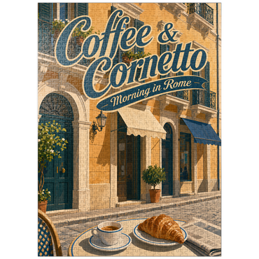 puzzleplate Rome Coffee and Cornetto Morning Breakfast 1000 Jigsaw Puzzle