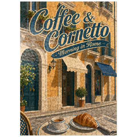 puzzleplate Rome Coffee and Cornetto Morning Breakfast 500 Jigsaw Puzzle