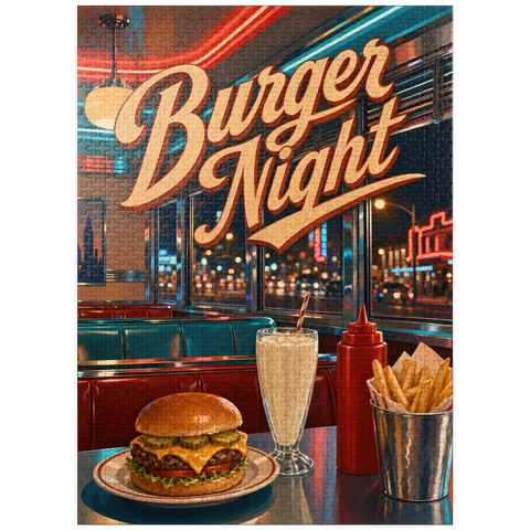 puzzleplate American Diner Burger Night 1000 Jigsaw Puzzle