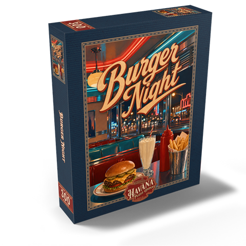 American Diner Burger Night 300 Jigsaw Puzzle box view2
