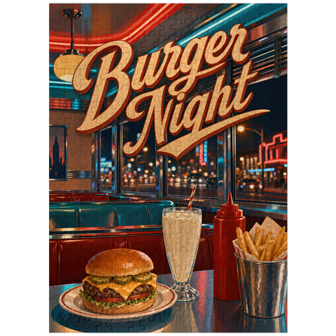 puzzleplate American Diner Burger Night 300 Jigsaw Puzzle
