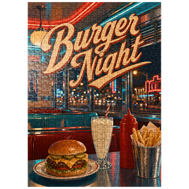 puzzleplate American Diner Burger Night 500 Jigsaw Puzzle
