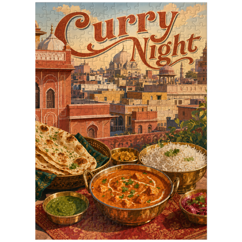 puzzleplate Jaipur India Curry Night Rooftop Feast 300 Jigsaw Puzzle