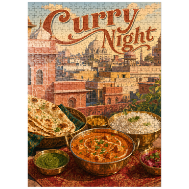 puzzleplate Jaipur India Curry Night Rooftop Feast 500 Jigsaw Puzzle