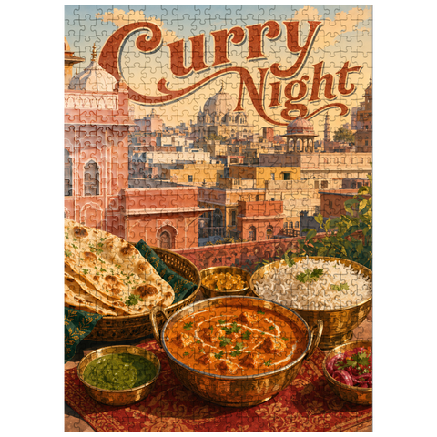 puzzleplate Jaipur India Curry Night Rooftop Feast 500 Jigsaw Puzzle