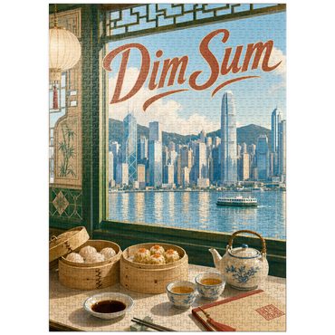 puzzleplate Hong Kong Harbor Skyline Dim Sum Scene 1000 Jigsaw Puzzle