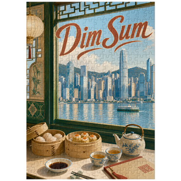 puzzleplate Hong Kong Harbor Skyline Dim Sum Scene 300 Jigsaw Puzzle