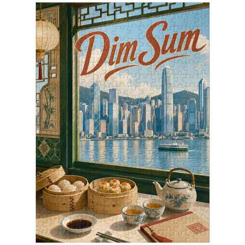 puzzleplate Hong Kong Harbor Skyline Dim Sum Scene 300 Jigsaw Puzzle