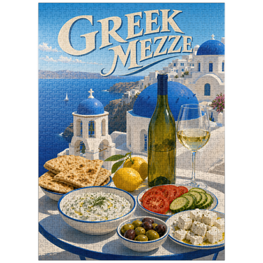puzzleplate Santorini Greek Mezze Coastal Feast 1000 Jigsaw Puzzle