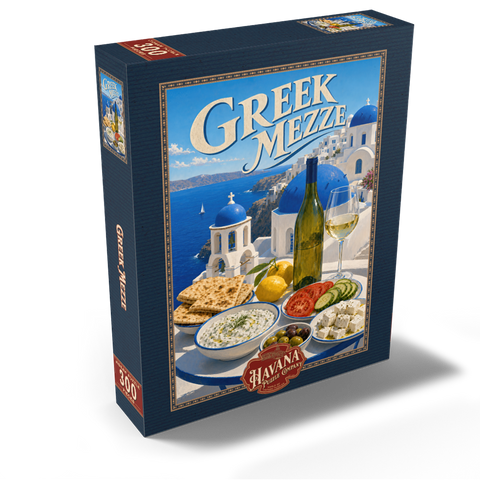 Santorini Greek Mezze Coastal Feast 300 Jigsaw Puzzle box view2