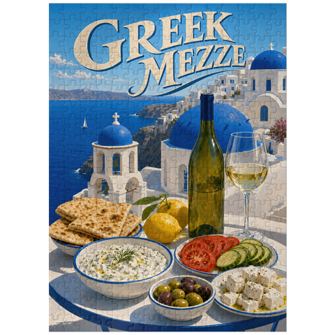puzzleplate Santorini Greek Mezze Coastal Feast 300 Jigsaw Puzzle