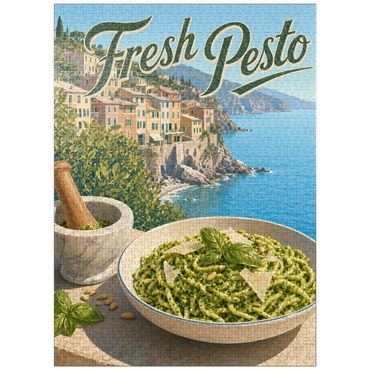 puzzleplate Italian Riviera Village Fresh Pesto Pasta 1000 Jigsaw Puzzle
