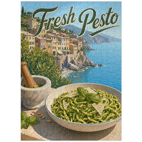 puzzleplate Italian Riviera Village Fresh Pesto Pasta 300 Jigsaw Puzzle