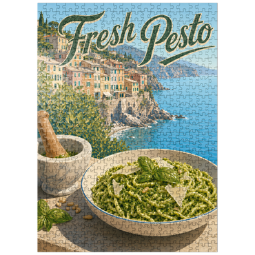 puzzleplate Italian Riviera Village Fresh Pesto Pasta 500 Jigsaw Puzzle