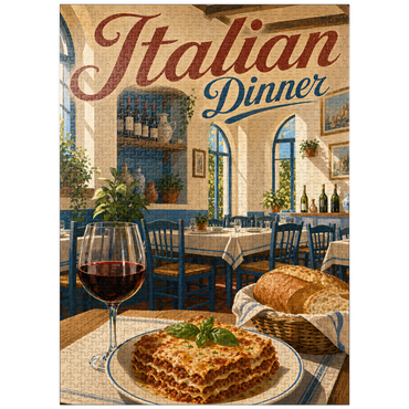 puzzleplate Tuscan Trattoria Italian Dinner Wine 1000 Jigsaw Puzzle
