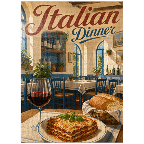 puzzleplate Tuscan Trattoria Italian Dinner Wine 1000 Jigsaw Puzzle