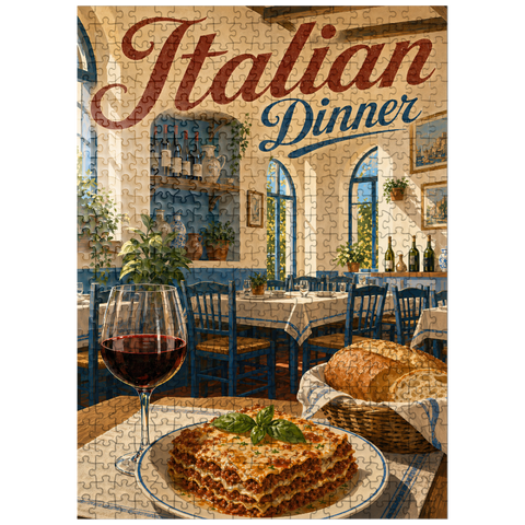puzzleplate Tuscan Trattoria Italian Dinner Wine 500 Jigsaw Puzzle