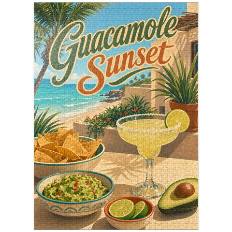 puzzleplate Guacamole Sunset Coastal Margarita Scene 1000 Jigsaw Puzzle