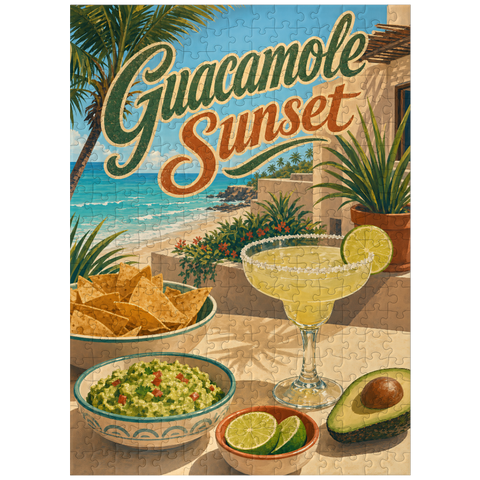 puzzleplate Guacamole Sunset Coastal Margarita Scene 300 Jigsaw Puzzle