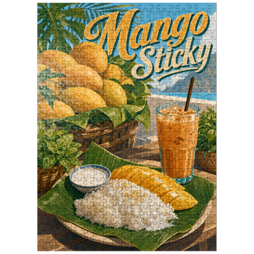 puzzleplate Sticky Rice - Thai Sticky Rice Dessert with Mango 500 Jigsaw Puzzle