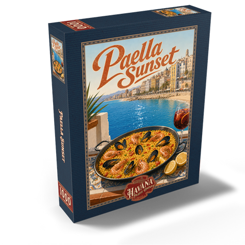 Spanish Mediterranean Coast Paella Sunset Scene 1000 Jigsaw Puzzle box view2