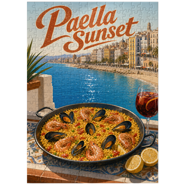 puzzleplate Spanish Mediterranean Coast Paella Sunset Scene 300 Jigsaw Puzzle