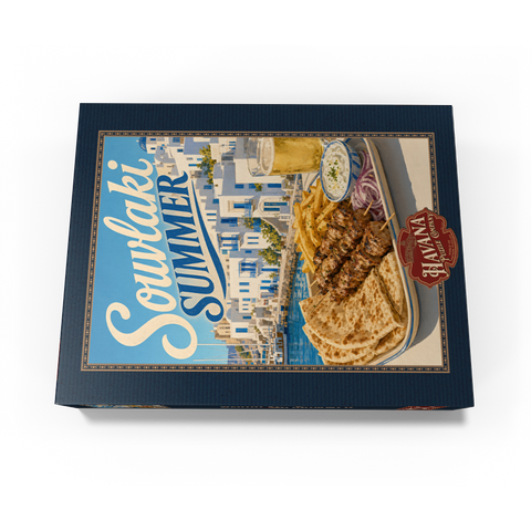 Greek Island Waterfront Souvlaki Summer Feast 1000 Jigsaw Puzzle box view3