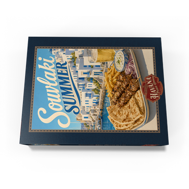 Greek Island Waterfront Souvlaki Summer Feast 300 Jigsaw Puzzle box view3