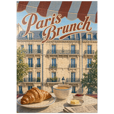 puzzleplate Paris Cafe Brunch Croissant Coffee 1000 Jigsaw Puzzle