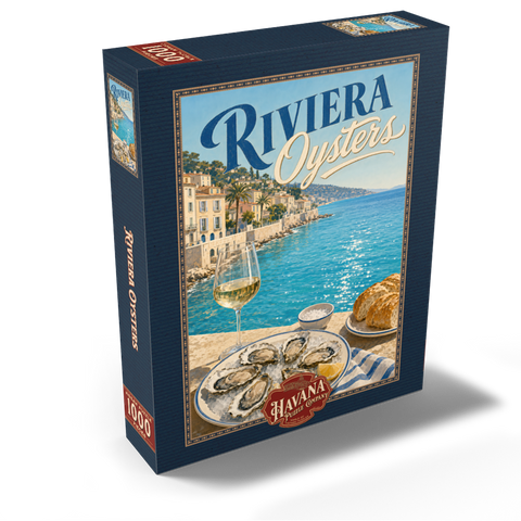 French Riviera Coastal Oysters and White Wine 1000 Jigsaw Puzzle box view2