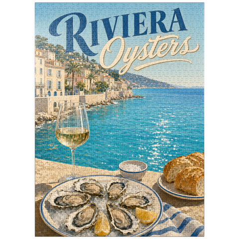 puzzleplate French Riviera Coastal Oysters and White Wine 1000 Jigsaw Puzzle