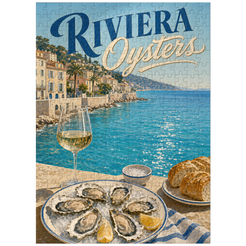 puzzleplate French Riviera Coastal Oysters and White Wine 300 Jigsaw Puzzle