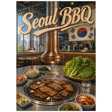 puzzleplate Seoul Korean BBQ Restaurant Interior Ambiance 1000 Jigsaw Puzzle