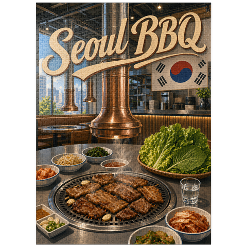 puzzleplate Seoul Korean BBQ Restaurant Interior Ambiance 1000 Jigsaw Puzzle