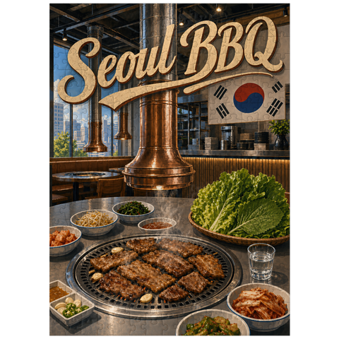 puzzleplate Seoul Korean BBQ Restaurant Interior Ambiance 300 Jigsaw Puzzle