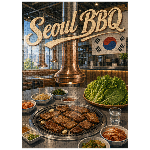 puzzleplate Seoul Korean BBQ Restaurant Interior Ambiance 500 Jigsaw Puzzle