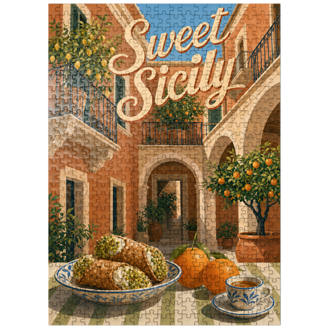 puzzleplate Sicily Italian Courtyard Citrus Still Life 500 Jigsaw Puzzle