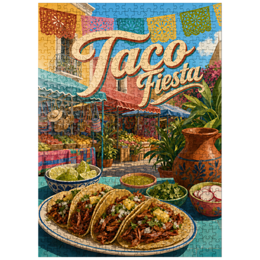 puzzleplate Taco Fiesta Mexican Market Street Scene 500 Jigsaw Puzzle