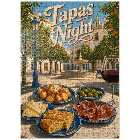 puzzleplate Seville Tapas Night Orange Grove Plaza 500 Jigsaw Puzzle