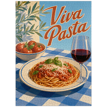 puzzleplate Viva Pasta Italian Spaghetti and Wine Sign 1000 Jigsaw Puzzle