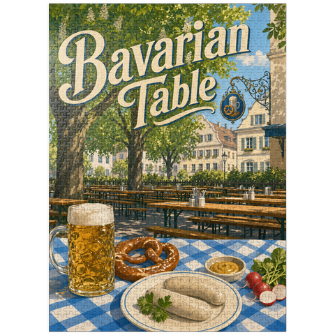 puzzleplate Bavarian Beer Garden Table Spread 1000 Jigsaw Puzzle