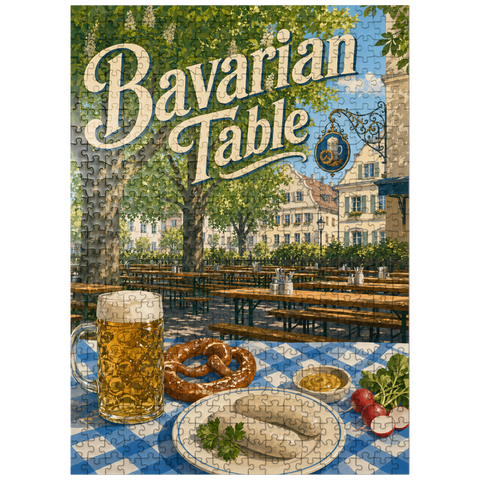 puzzleplate Bavarian Beer Garden Table Spread 500 Jigsaw Puzzle