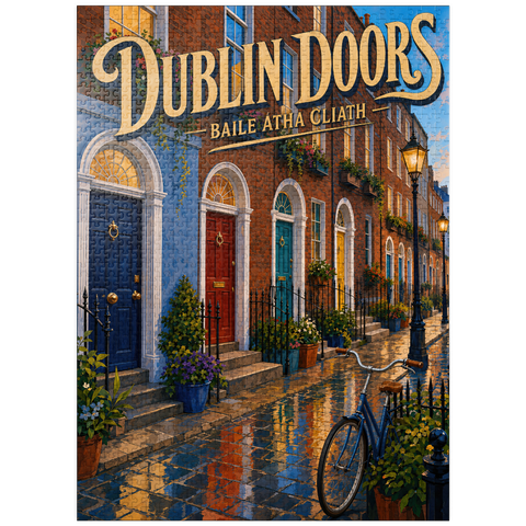puzzleplate Dublin Doors Colorful Street Charm 1000 Jigsaw Puzzle