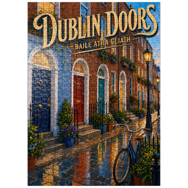 puzzleplate Dublin Doors Colorful Street Charm 500 Jigsaw Puzzle