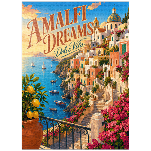 puzzleplate Amalfi Coast Sunset Romance 1000 Jigsaw Puzzle