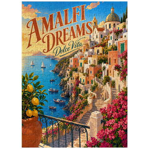 puzzleplate Amalfi Coast Sunset Romance 300 Jigsaw Puzzle