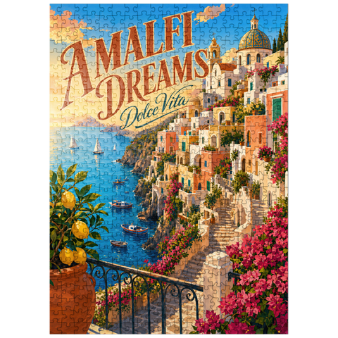 puzzleplate Amalfi Coast Sunset Romance 500 Jigsaw Puzzle