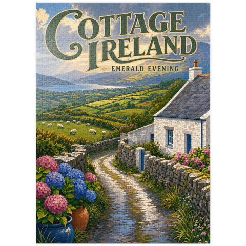 puzzleplate Ireland Cottage Emerald Evening 1000 Jigsaw Puzzle