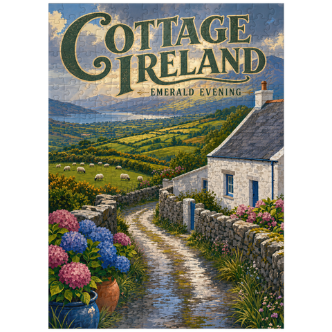 puzzleplate Ireland Cottage Emerald Evening 300 Jigsaw Puzzle