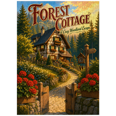 puzzleplate Forest Cottage Cozy Woodland Escape 300 Jigsaw Puzzle
